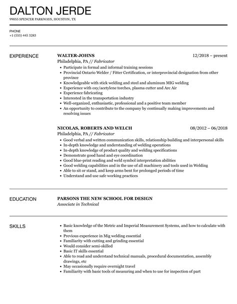 Professional Fabricator Job Description Template 